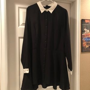 Long, city chic button down top